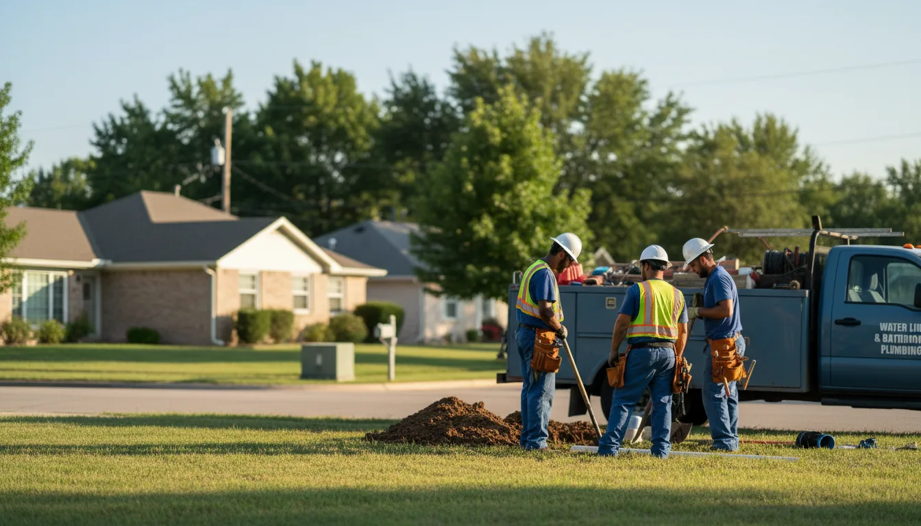 Residential water line and bathroom plumbing service in Wall, TX